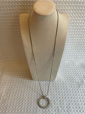 Pavé Crystal Nail Pendant Necklace Silver Tone  "Juste un Clou" Style GUC #649